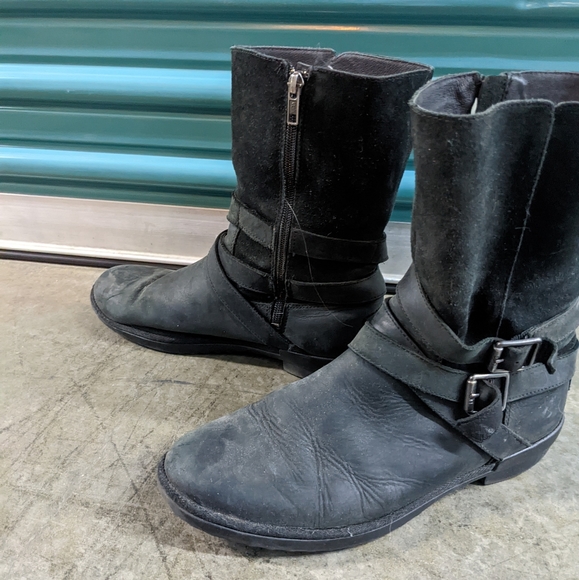 Moto Look Fur UGG Boots - Picture 2 of 6